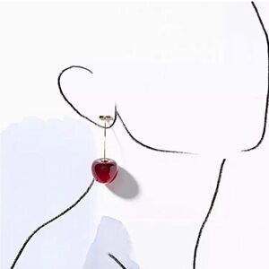Red Cherry Stud Earrings